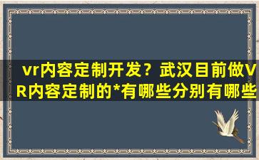 vr内容定制开发？武汉目前做VR内容定制的*有哪些分别有哪些优势插图