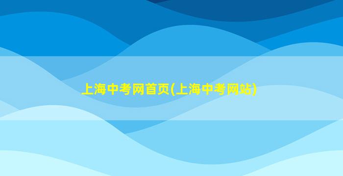 上海中考网首页(上海中考网站)