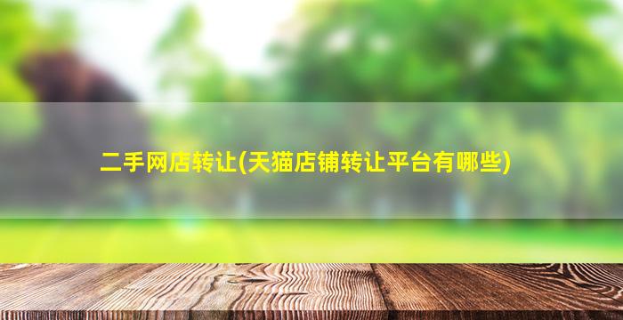 二手网店转让(天猫店铺转让平台有哪些)