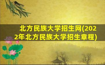 北方民族大学招生网(2022年北方民族大学招生章程)