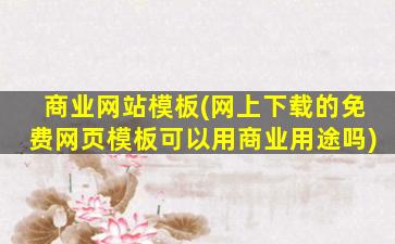 商业网站模板(网上下载的免费网页模板可以用商业用途吗)