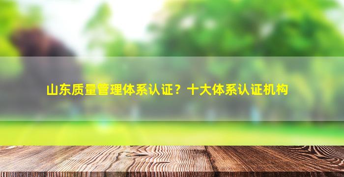 山东质量管理体系认证？十大体系认证机构