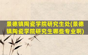 景德镇陶瓷学院研究生处(景德镇陶瓷学院研究生哪些专业啊)