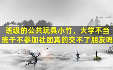 班级的公共玩具小竹，大学不当班干不参加社团真的交不了朋友吗