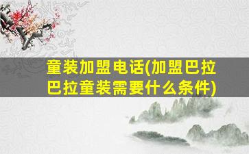 童装加盟电话(加盟巴拉巴拉童装需要什么条件)