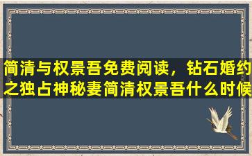 简清与权景吾免费阅读，钻石婚约之独占神秘妻简清权景吾什么时候在一起的