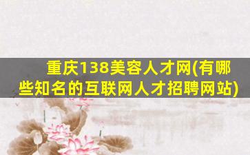 重庆138美容人才网(有哪些知名的互联网人才招聘网站)