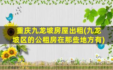 重庆九龙坡房屋出租(九龙坡区的公租房在那些地方有)