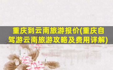 重庆到云南旅游报价(重庆自驾游云南旅游攻略及费用详解)