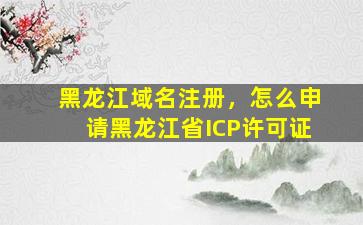 黑龙江域名注册，怎么申请黑龙江省ICP许可证